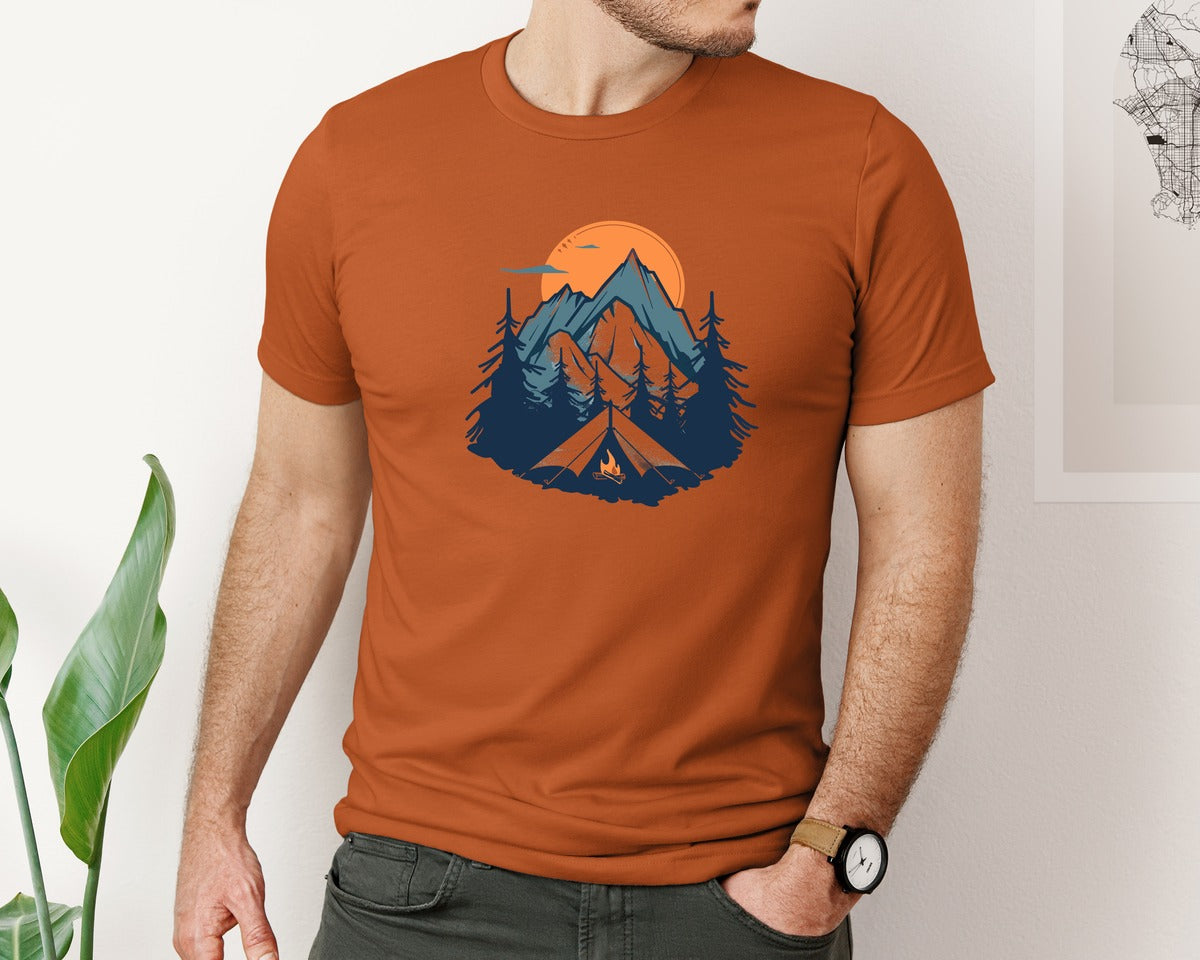 brand:Bella Canvas|color:Autumn|Sunset Camping Adventure T Shirt Design 8 Graphic T-Shirt