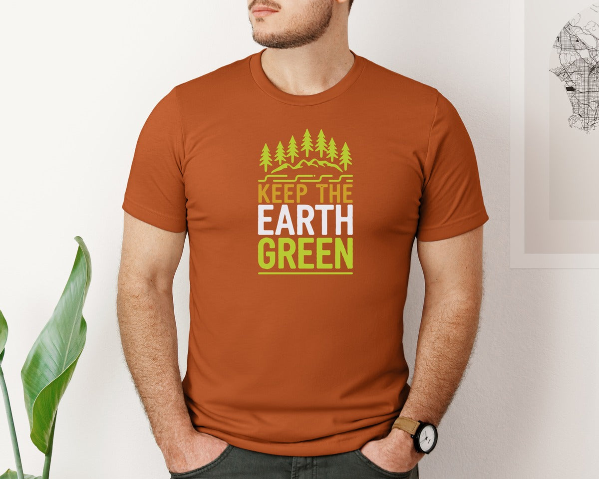 brand:Bella Canvas|color:Autumn|Keep The Earth Green Environment Cute 2 Graphic T-Shirt