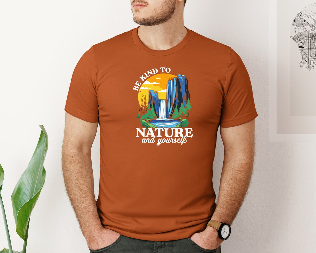 brand:Bella Canvas|color:Autumn|Be Kind To Nature And Yourself Graphic T-Shirt