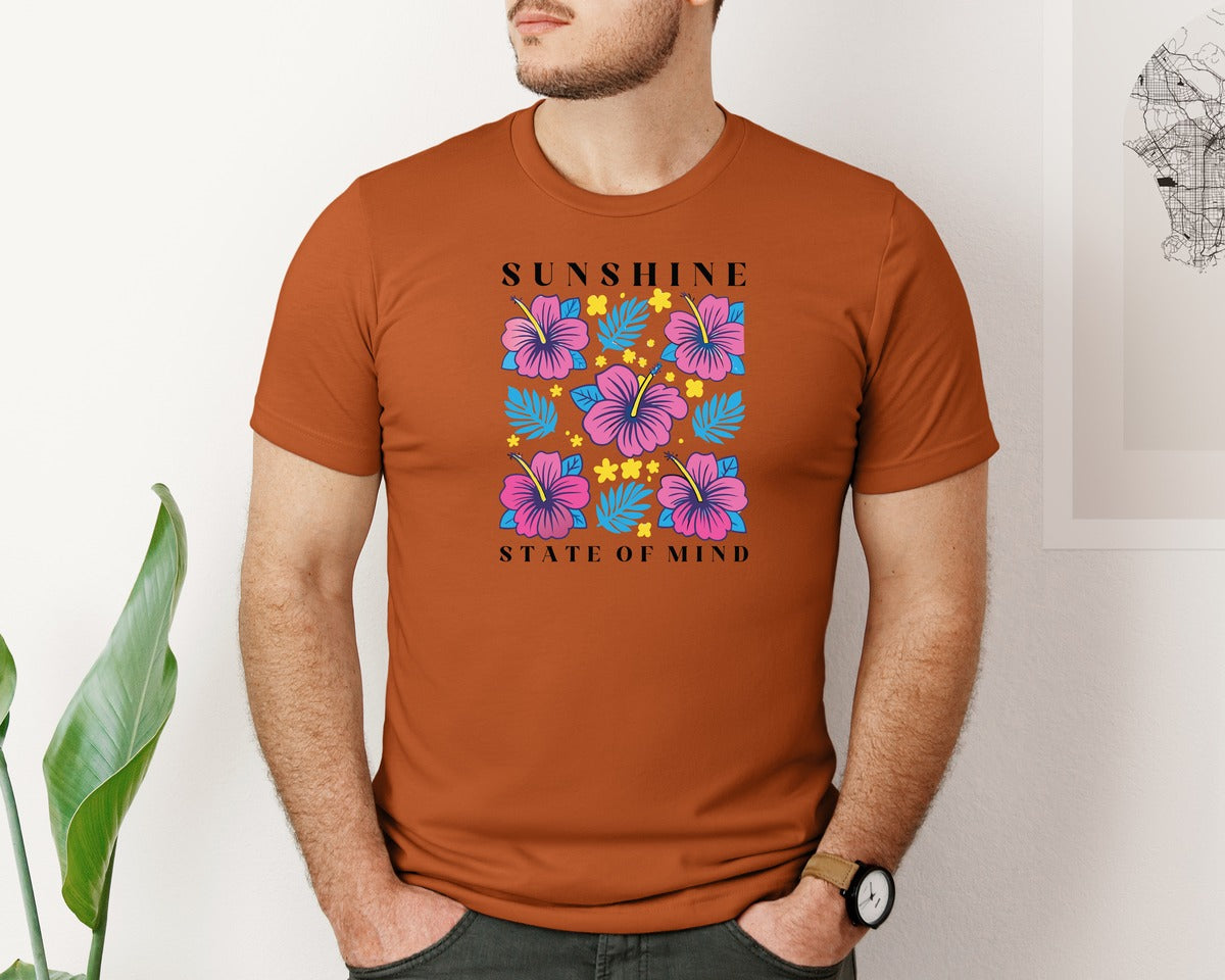 brand:Bella Canvas|color:Autumn|Sunshine State Of Mind Summer Graphic T-Shirt