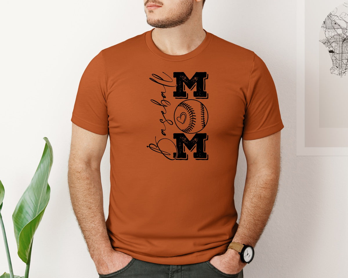 brand:Bella Canvas|color:Autumn|Baseball Mama 16 Graphic T-Shirt