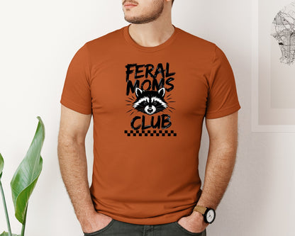 brand:Bella Canvas|color:Autumn|Feral Moms Club Mom Life Raccoon Graphic T-Shirt