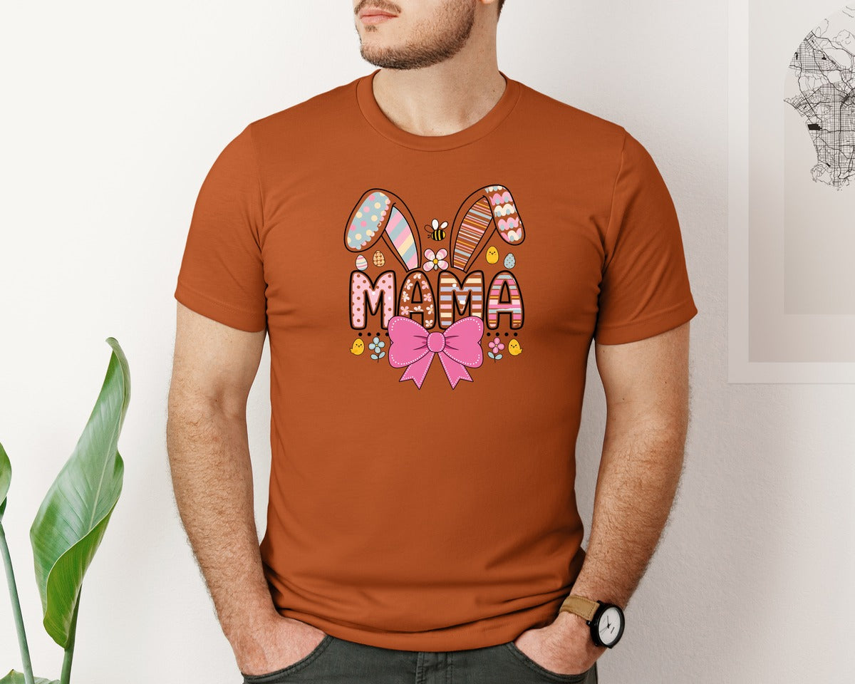 brand:Bella Canvas|color:Autumn|Easter Mama T Shirt Design Graphic T-Shirt