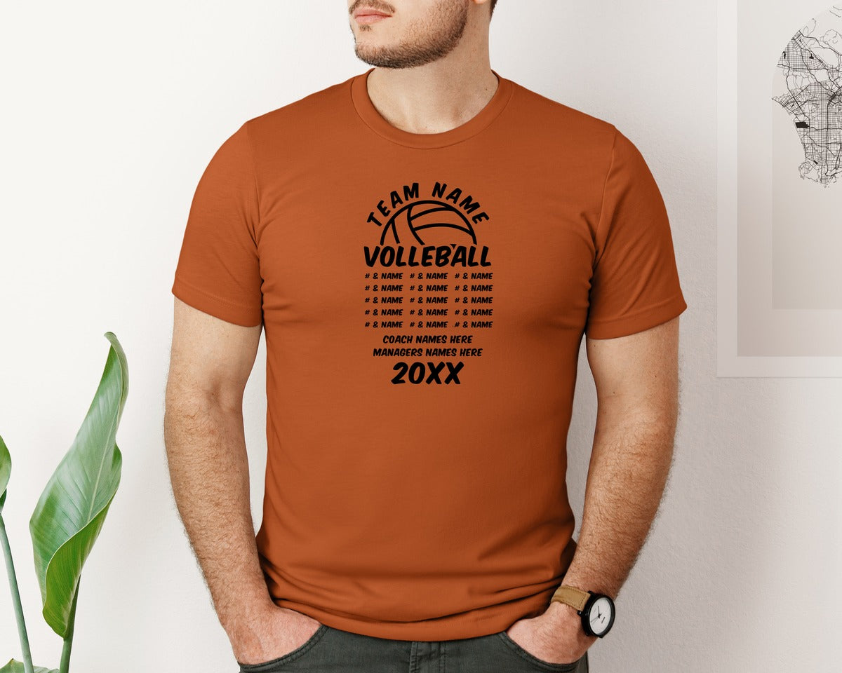 brand:Bella Canvas|color:Autumn|Volleyball Team Volleyball Team Graphic T-Shirt
