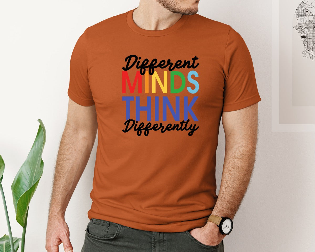 brand:Bella Canvas|color:Autumn|Different Minds Autism T Shirt Graphic T-Shirt