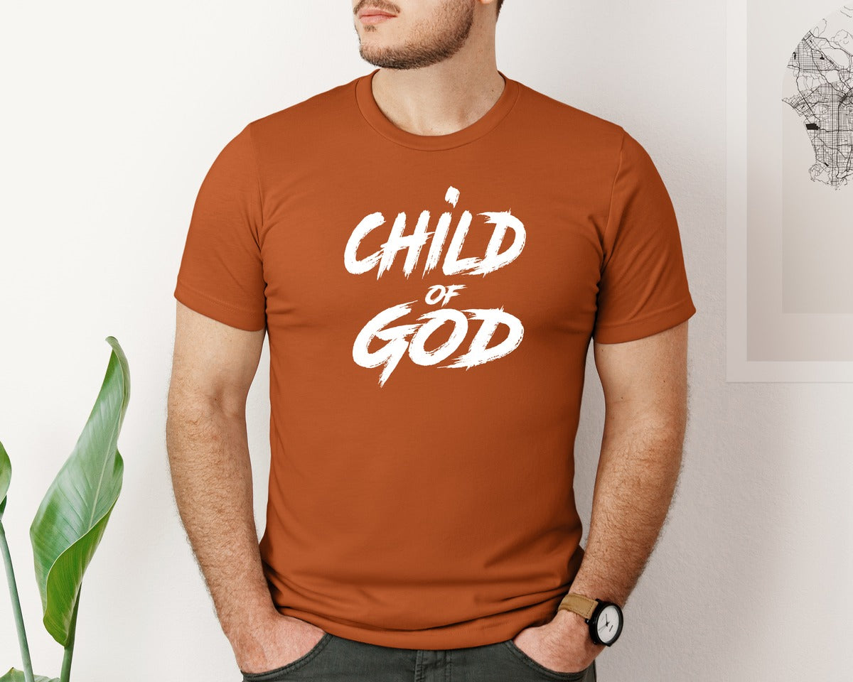 brand:Bella Canvas|color:Autumn|Child Of God Shirt Design Jesus 2 Graphic T-Shirt