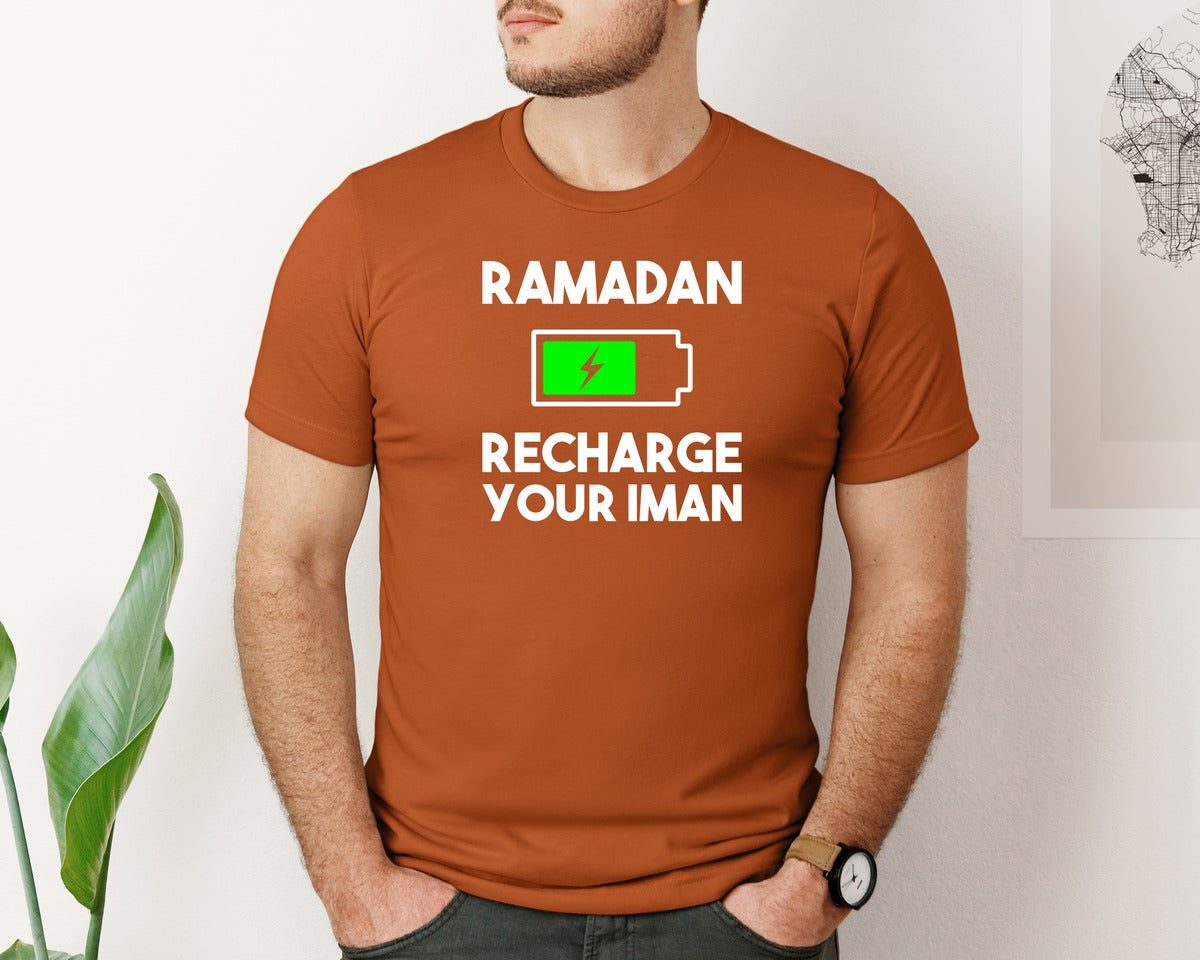 brand:Bella Canvas|color:Autumn|Ramadan Recharge Your Iman Muslim Motiv Graphic T-Shirt