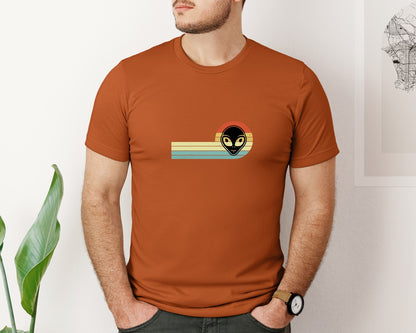 brand:Bella Canvas|color:Autumn|Retro Vintage Alien Face T Shirt Design Graphic T-Shirt