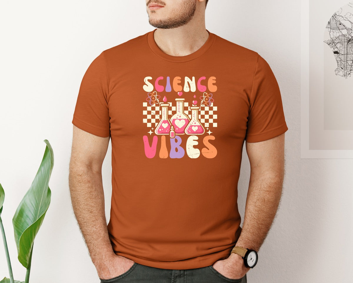 brand:Bella Canvas|color:Autumn|Groovy Science Vibes Chemistry T Shirt Graphic T-Shirt