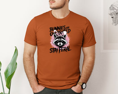 brand:Bella Canvas|color:Autumn|Bunnies Are Overrated Stay Feral 2 Graphic T-Shirt