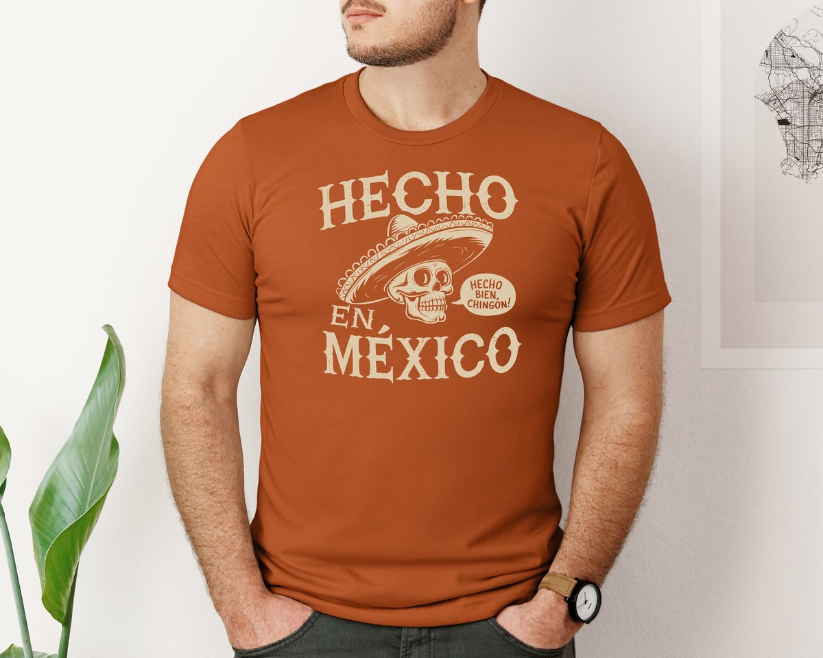 brand:Bella Canvas|color:Autumn|Hecho En Mexico Mexican Chicano Pride Graphic T-Shirt