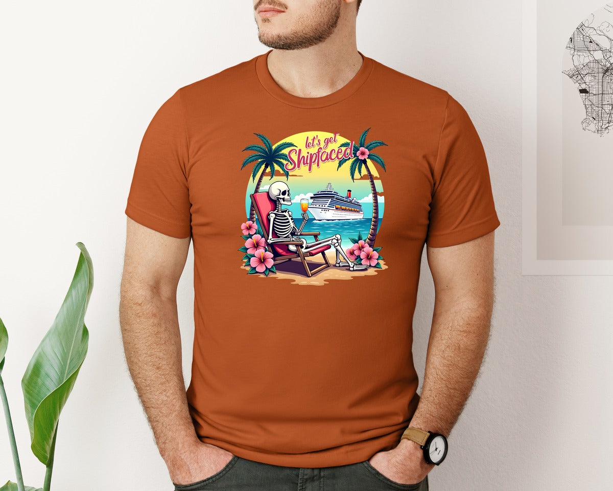 brand:Bella Canvas|color:Autumn|Cruise Lets Get Shipfaced Graphic T-Shirt