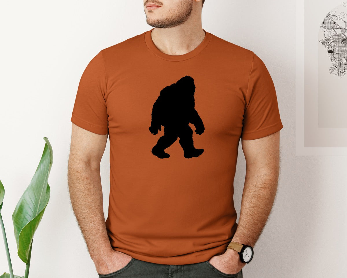 brand:Bella Canvas|color:Autumn|Bigfoot Sasquatch Figure Design Graphic T-Shirt