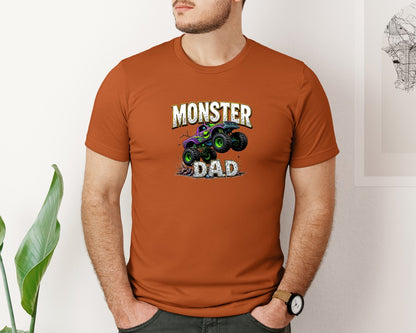 brand:Bella Canvas|color:Autumn|Fathers Day Monster Truck T Shirtdesign Graphic T-Shirt