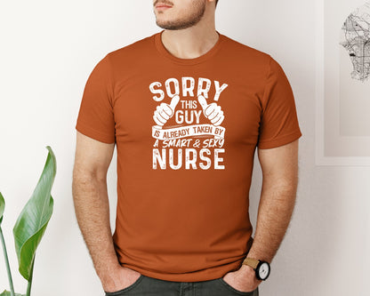 brand:Bella Canvas|color:Autumn|Sorry This Guy Is Career T Shirt Graphic T-Shirt