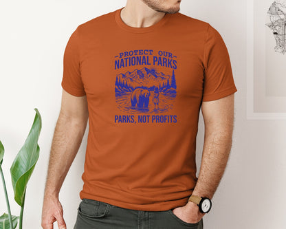 brand:Bella Canvas|color:Autumn|Protect Our National Parks Shirt Save Graphic T-Shirt