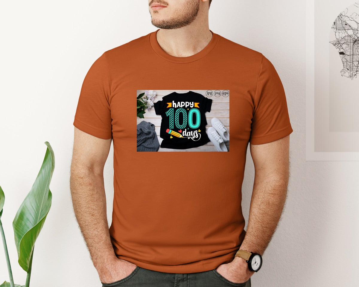 brand:Bella Canvas|color:Autumn|100 Days Of School Shirt 10 Graphic T-Shirt
