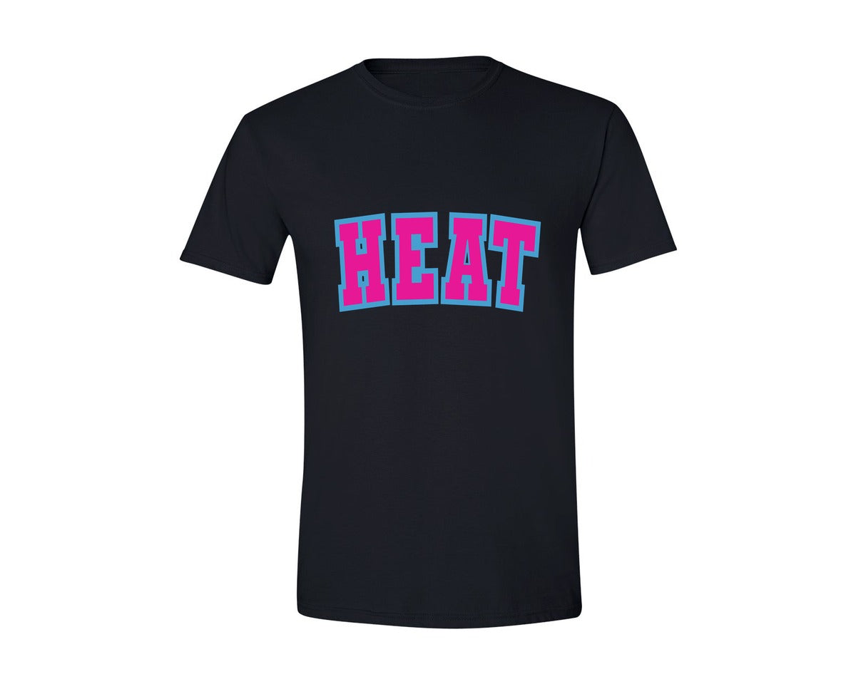 brand:Generic|color:Black|Heat Varsity Pink Blue Graphic T-Shirt