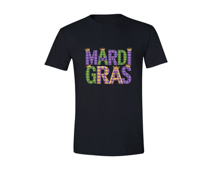 brand:Generic|color:Black|Mardi Gras Festive Des Graphic T-Shirt