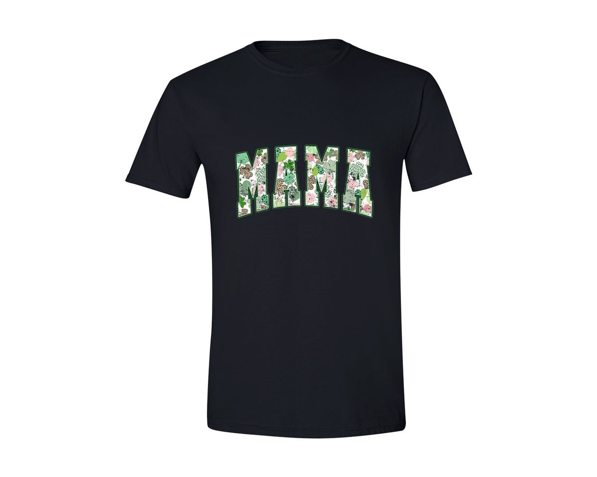 brand:Generic|color:Black|Mama St Patricks Retro Varsity Shamrock