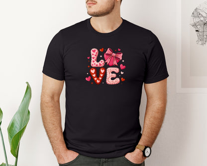 brand:Bella Canvas|color:Black|Love Valentine Design Graphic T-Shirt