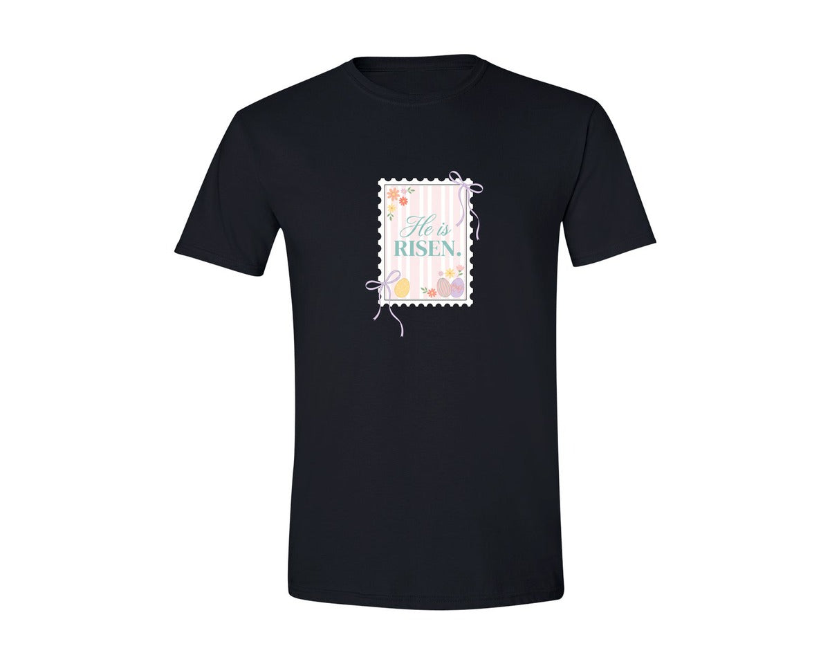 brand:Generic|color:Black|He Is Risen Christian Easter Faith Graphic T-Shirt