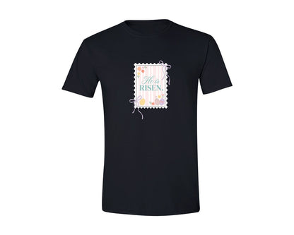 brand:Generic|color:Black|He Is Risen Christian Easter Faith Graphic T-Shirt