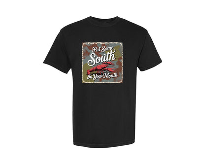 brand:Comfort Colors|color:Black|Crawfish Quote Camo Retro Style Graphic T-Shirt