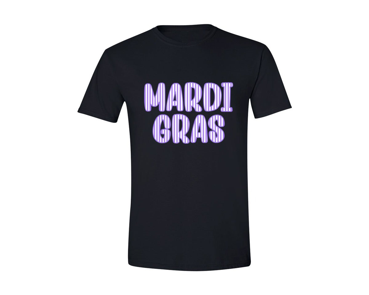 brand:Generic|color:Black|Purple Mardi Gras Girly Mardi Gras Graphic T-Shirt