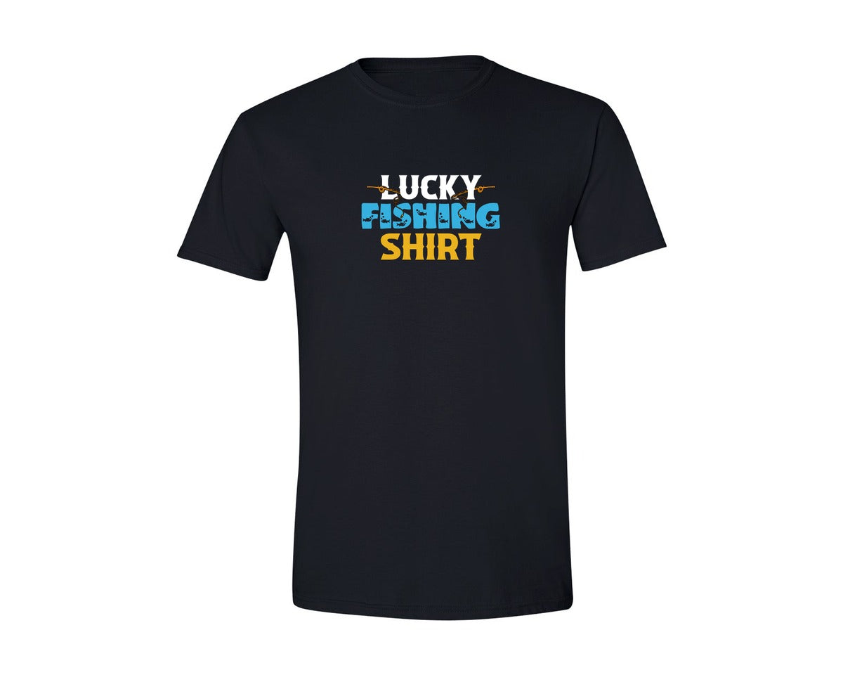 brand:Generic|color:Black|Lucky Fishing Shirt T Shirt Design 3 Graphic T-Shirt