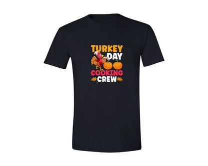 brand:Generic|color:Black|Turkey Day Cooking Crew Design Graphic T-Shirt