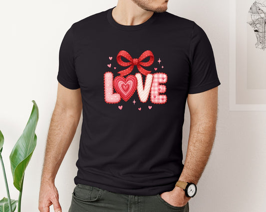 Faux Yarn Valentine Love Valentine Graphic T-Shirt