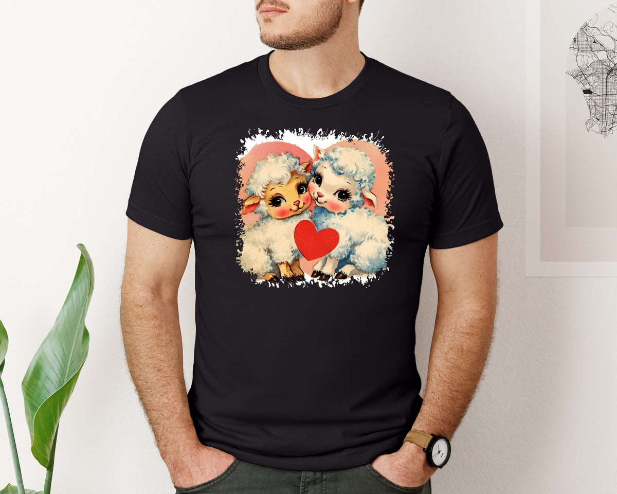 brand:Bella Canvas|color:Black|Vintage Valentine Square Tshirt 6 Graphic T-Shirt
