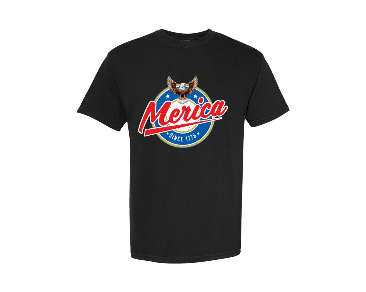 brand:Comfort Colors|color:Black|Merica Since 1776 Graphic T-Shirt