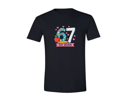 brand:Generic|color:Black|Cute Six Seven 67 School Graphic T-Shirt