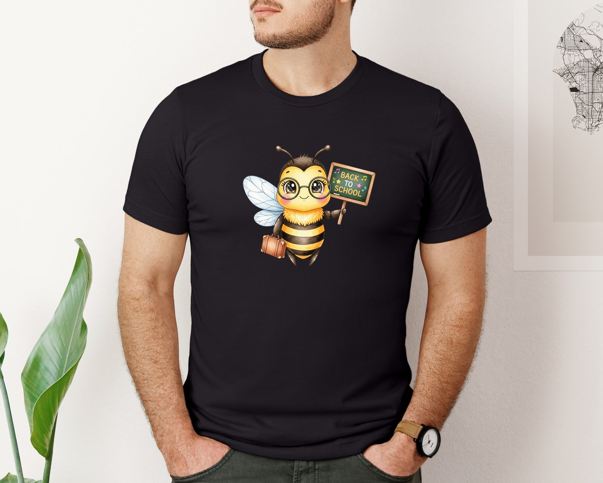 brand:Bella Canvas|color:Black|Back To School Bee 27 Graphic T-Shirt