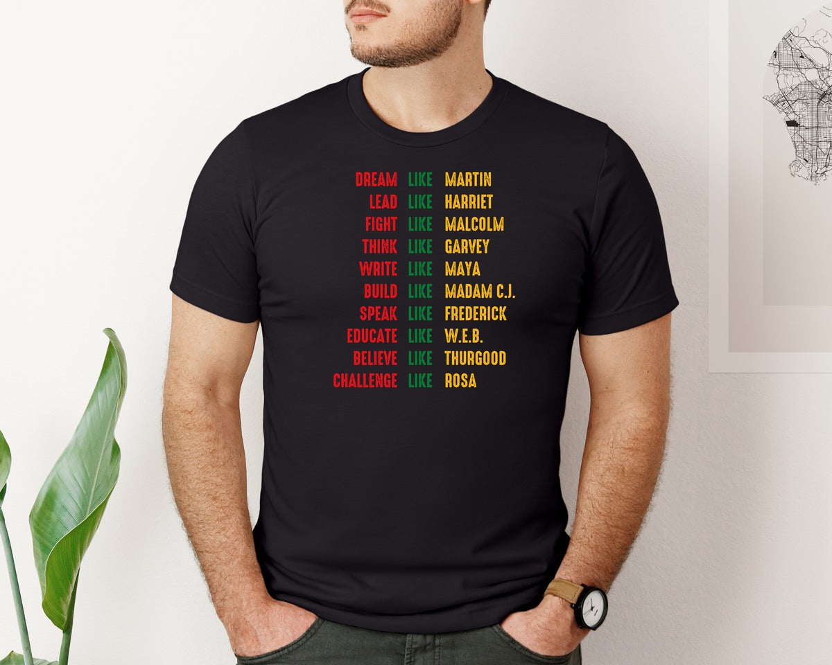 brand:Bella Canvas|color:Black|Black History Shirts Black History Month Graphic T-Shirt