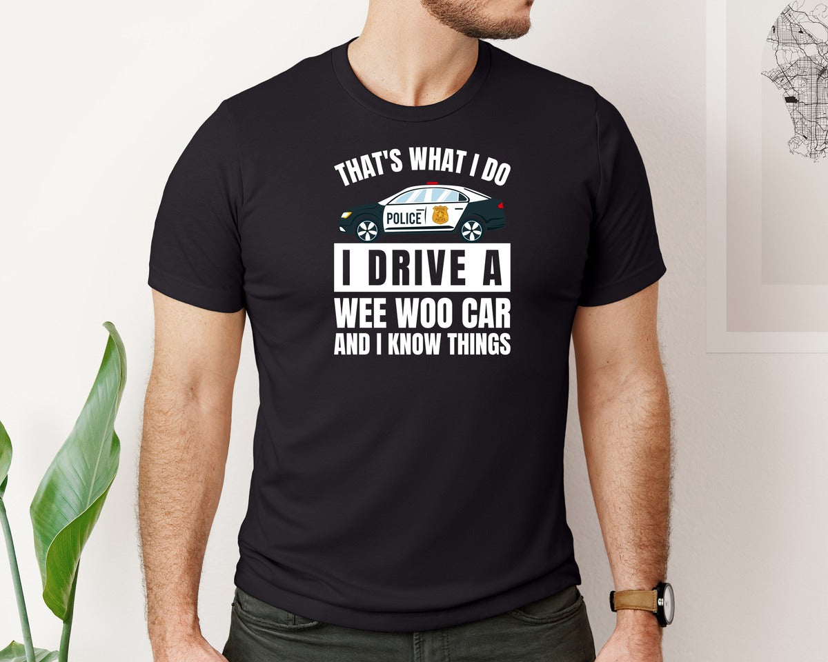 brand:Bella Canvas|color:Black|Funny Police Officer Gift For Cop Law Graphic T-Shirt