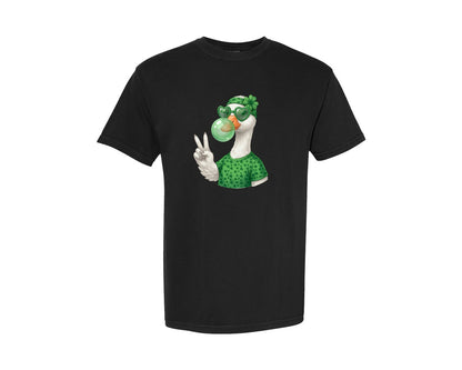 brand:Comfort Colors|color:Black|Cute Goose Bubble Gum St Patricks Graphic T-Shirt