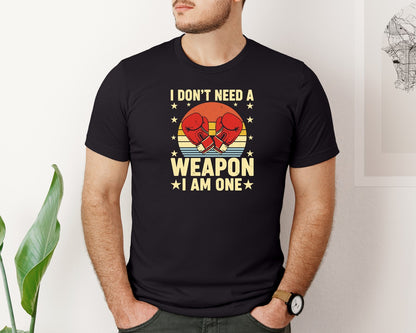 brand:Bella Canvas|color:Black|I Am A Weapon Boxer T Shirt Graphic T-Shirt