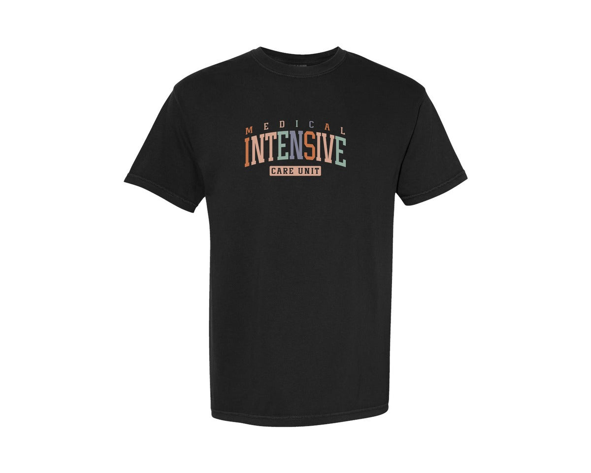 brand:Comfort Colors|color:Black|Medical Intensive Care Unit Micu Nurse Graphic T-Shirt