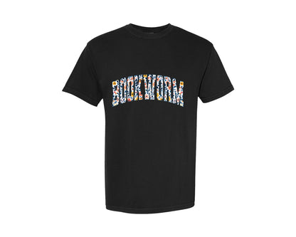 brand:Comfort Colors|color:Black|Boho Floral Bookworm Bookish Flower Book Graphic T-Shirt