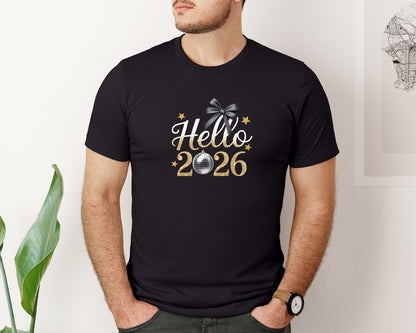 brand:Bella Canvas|color:Black|Happy New Year 2026 Trendy New Year 6 Graphic T-Shirt