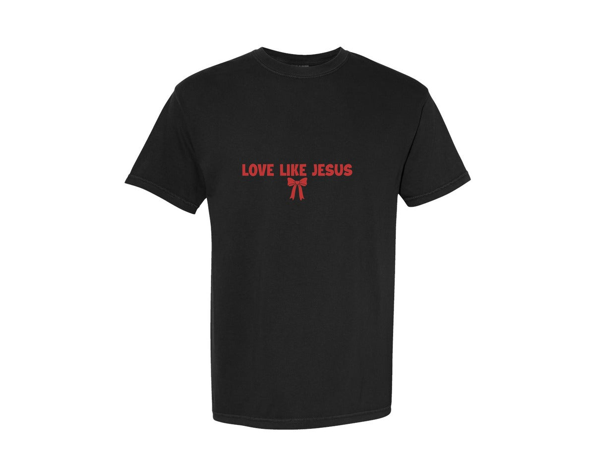 brand:Comfort Colors|color:Black|Valentines Day Love Like Jesus Graphic T-Shirt