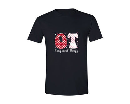 brand:Generic|color:Black|Occupational Therapy Valentines Day Graphic T-Shirt
