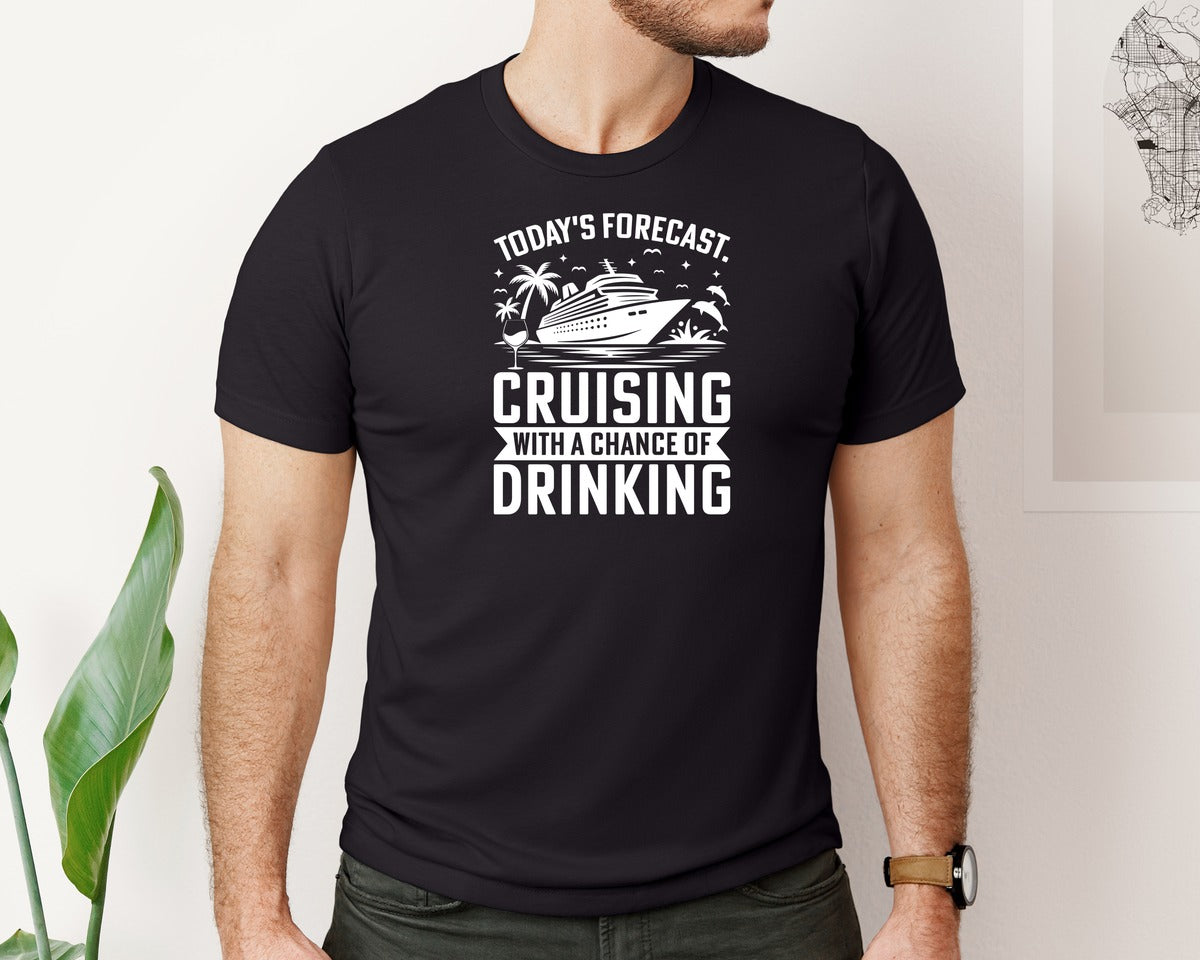 brand:Bella Canvas|color:Black|Funny Summer Vacation Cruising Squad Graphic T-Shirt