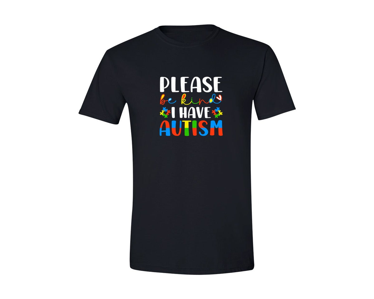 brand:Generic|color:Black|Please Be Kind I Have Autism Graphic T-Shirt