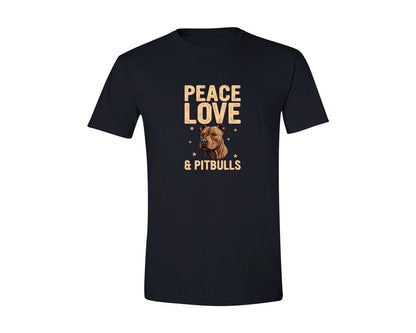 brand:Generic|color:Black|Peace Love Pitbull Dog T Shirt Graphic T-Shirt