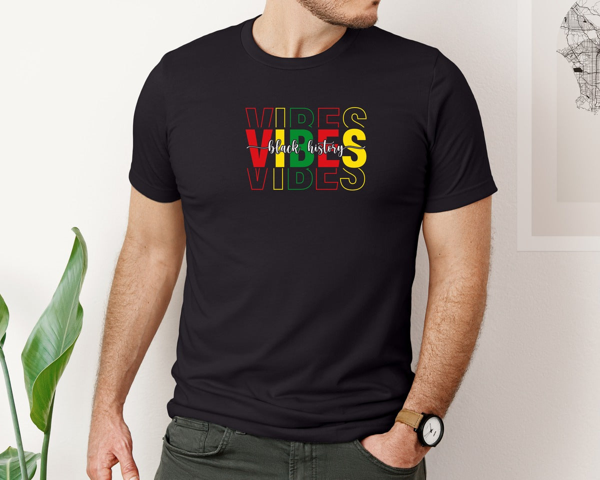 brand:Bella Canvas|color:Black|Black History Vibes T Shirt 3 Graphic T-Shirt