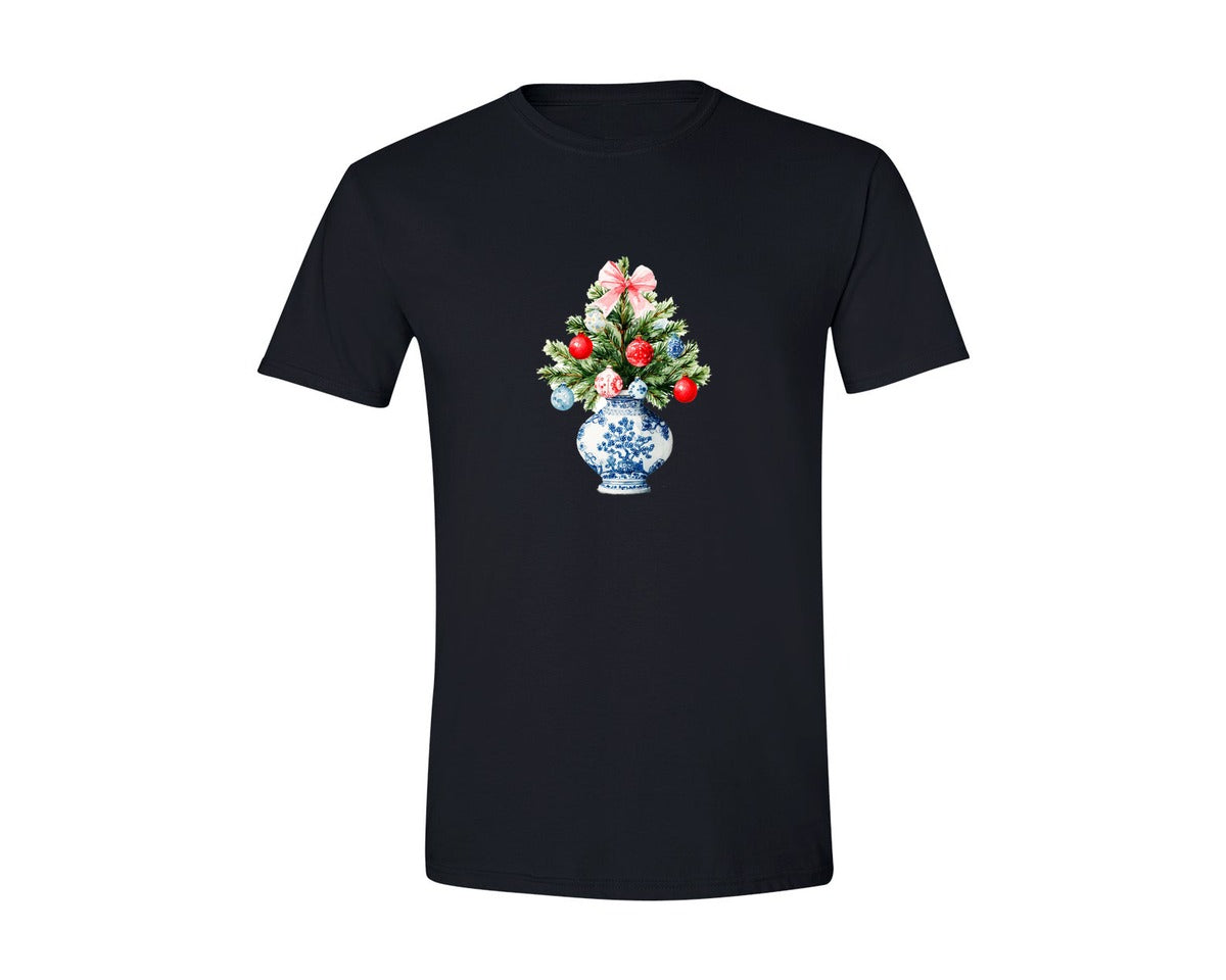 brand:Generic|color:Black|Preppy Christmas Tree Graphic 2 Graphic T-Shirt